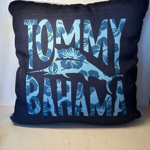 Tommy Bahama Indoor / Outdoor Zippered Decorative Pillow, 20"x20", Blue Logo